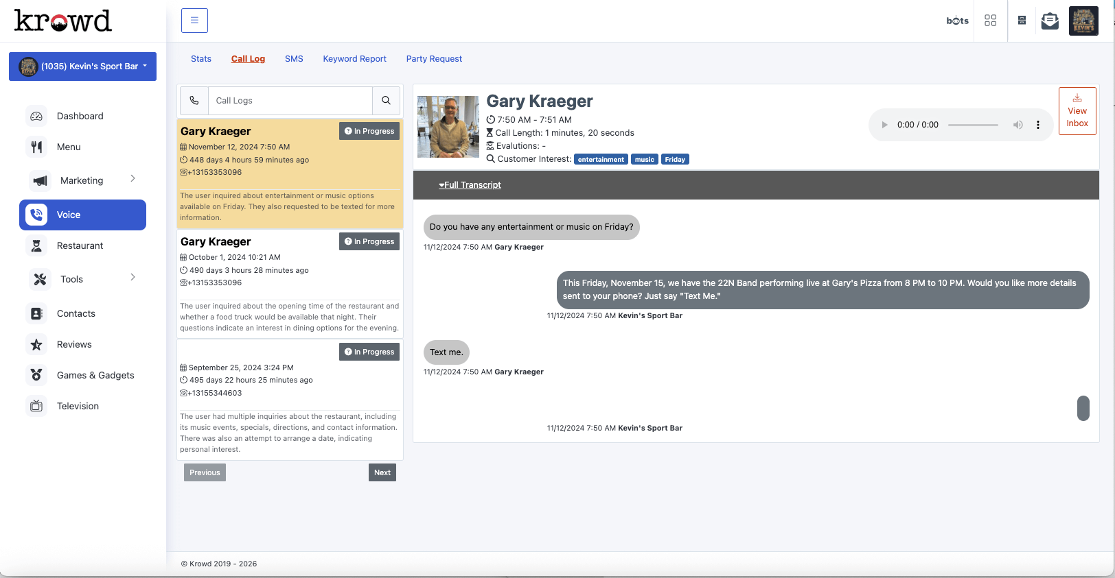 AI Dashboard Interface