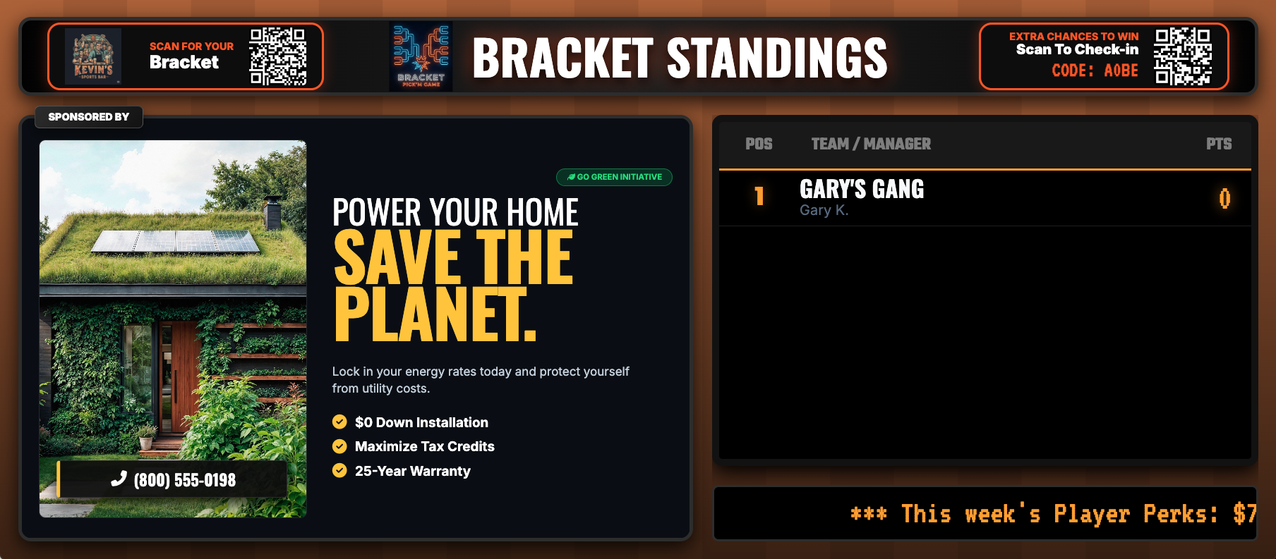 Bracket Challenge Interface