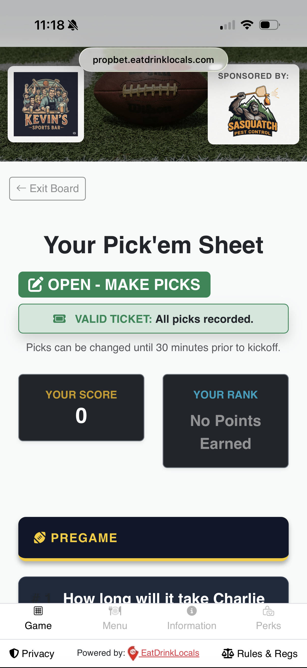 Live Prediction Question